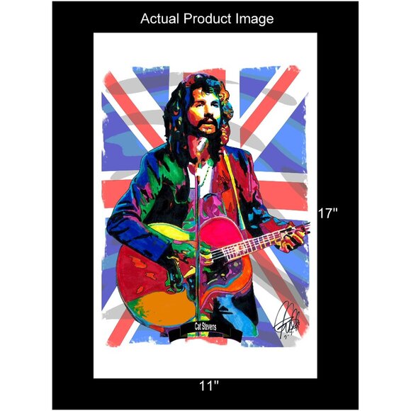 Cat Stevens Singer Guitar Folk Rock Music Poster Print Wall Art 11x17 - Picture 2 of 5